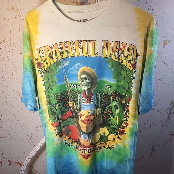 Vintage Grateful Dead Keep It Green T-shirt men Size L Liquid Blue Tag 1998 - Picture 1 of 6